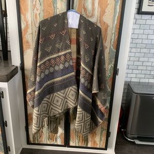 Boho print thick shawl